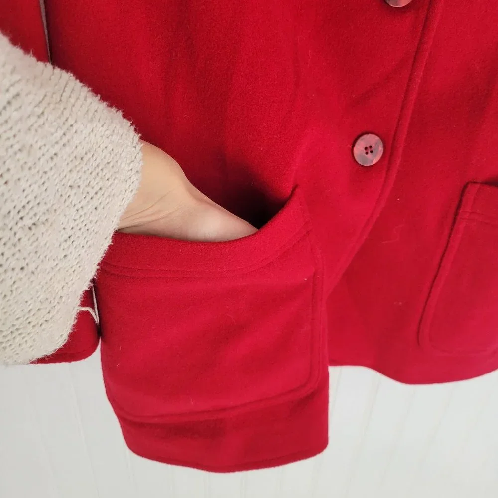 Express Red wool / nylon / cashmere jacket - Picture 5 of 14